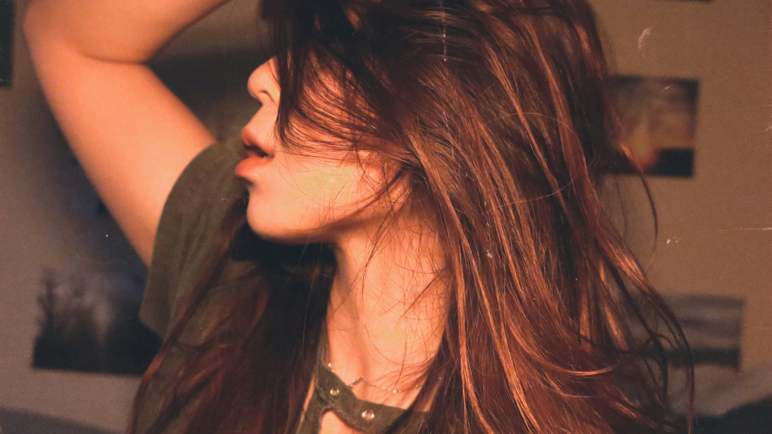 Woman Posing With Shiny Brown Hair