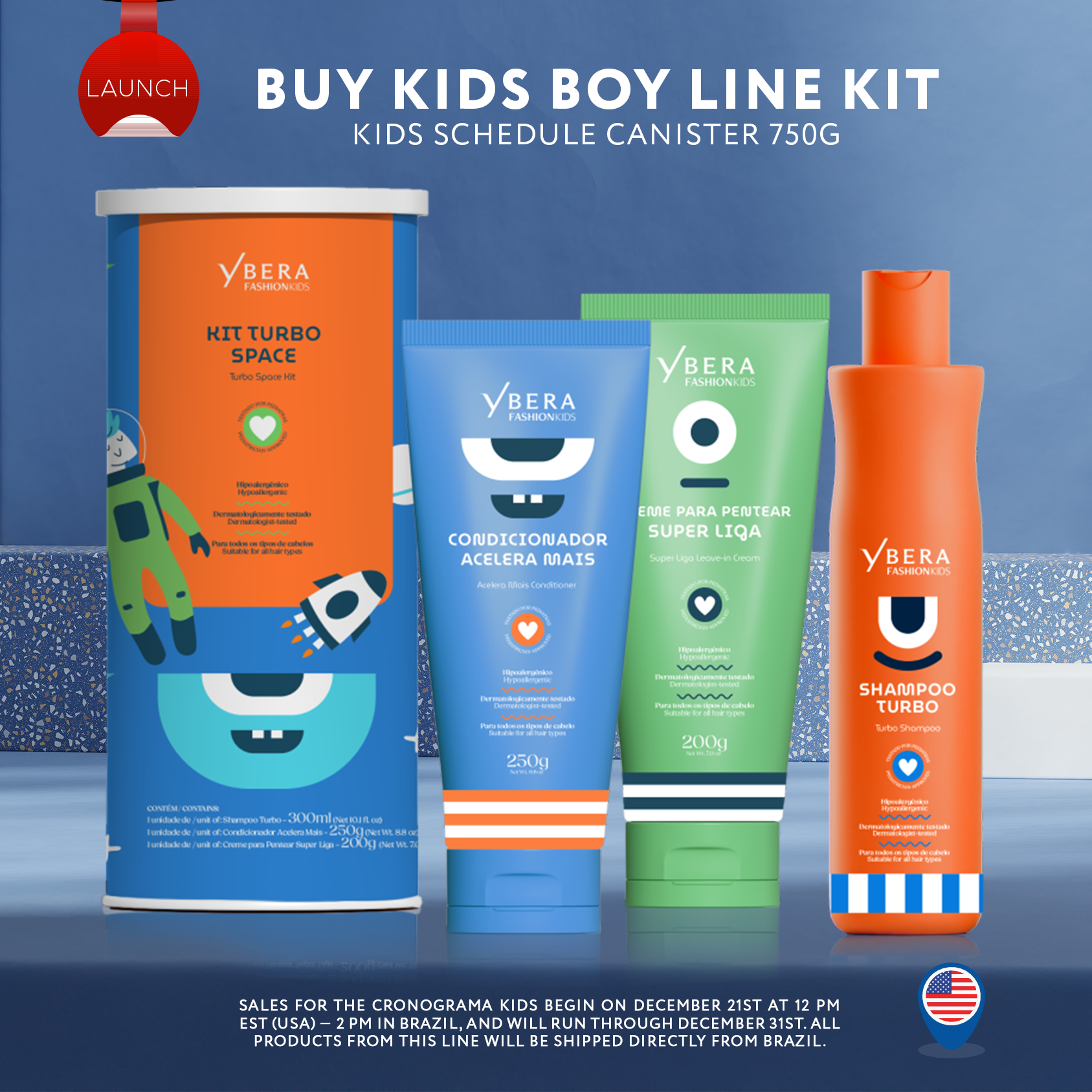 Boys’ Hair Care Kit – Fresh Cleansing, Softness & Easy Styling | Ybera Fashion Kids*