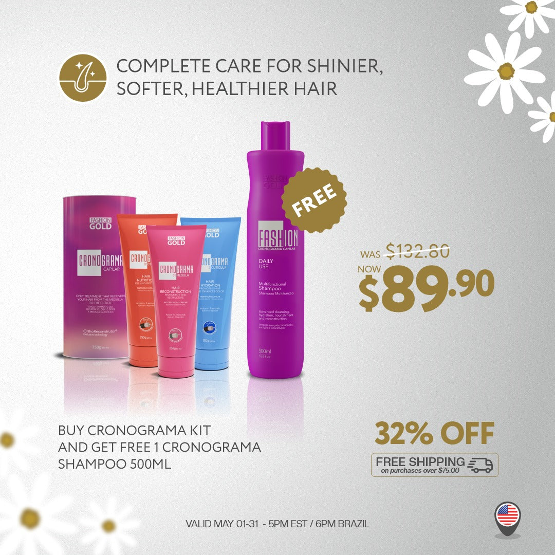 Ybera Cronograma 3-Step Hair Repair Kit + Free 500ml Shampoo_