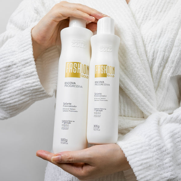 Kit Combo Fashion Gold Sealant 500g/17.6fl.oz + PROTECT POO - Pre-Shampoo 500ml/16.9fl oz + Protect & Control SPRAY MEMORY 150ml/5,6fl.oz