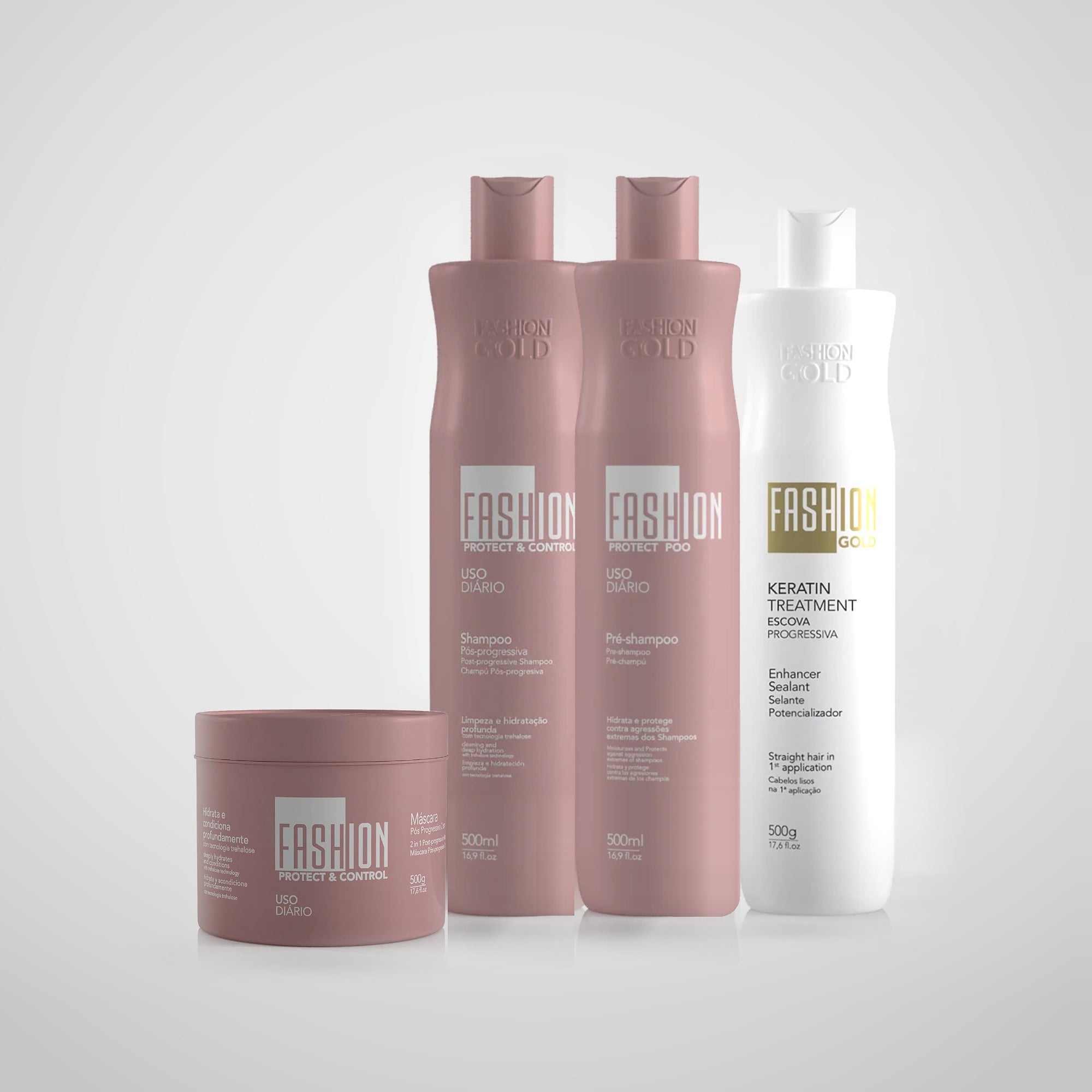 Fashion Gold Kit + Sealant 500g + Pre-Shampoo 500ml + Shampoo 500ml + Mask 500g