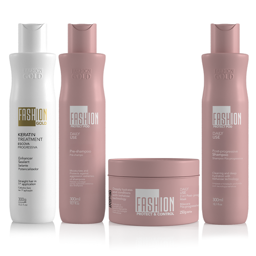 Kit Combo Fashion Gold BABY Sealant 300g/10.5fl.oz + PROTECT POO - Pre-Shampoo 300ml/10,1fl oz
