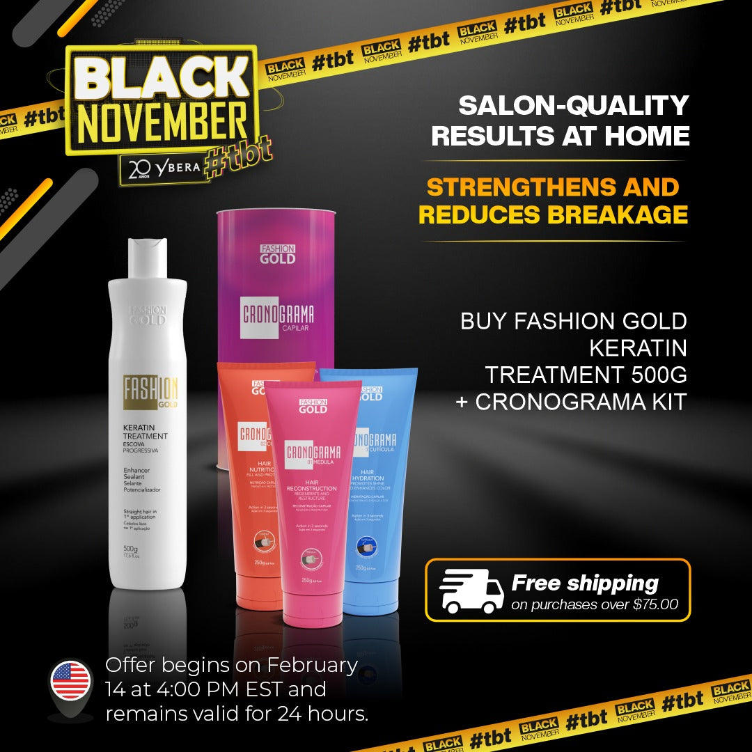 Brazilian Smooth & Repair Kit – Fashion Gold Progressiva 500g + Cronograma Capilar | Ybera Paris USA