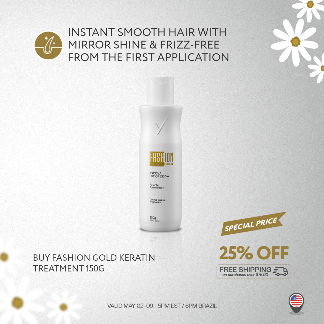 FASHION GOLD 150g/5,6oz – Brazilian Keratin Treatment, Smoothing and Straightening System