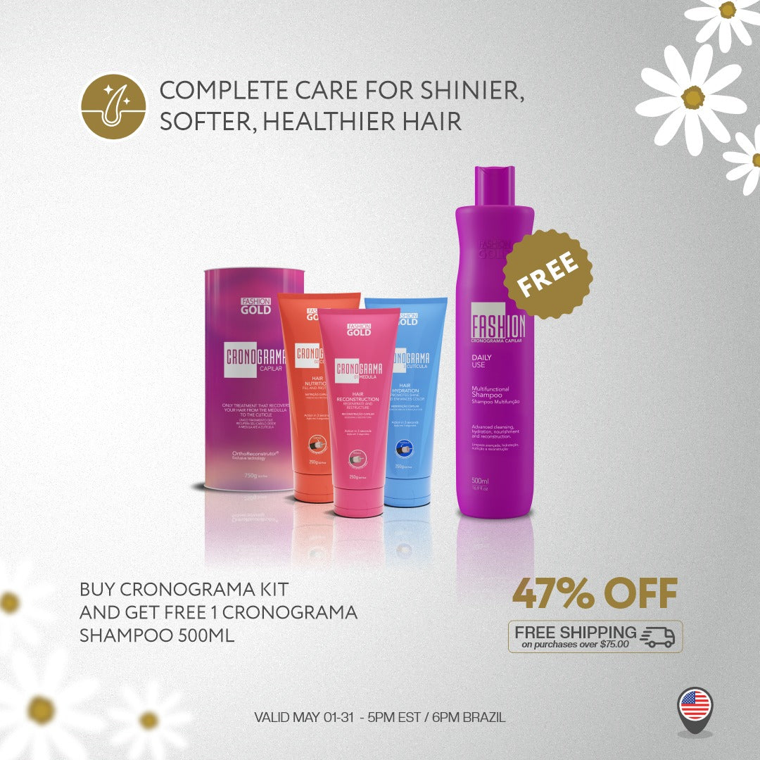 Ybera Cronograma 3-Step Hair Repair Kit + Free 500ml Shampoo
