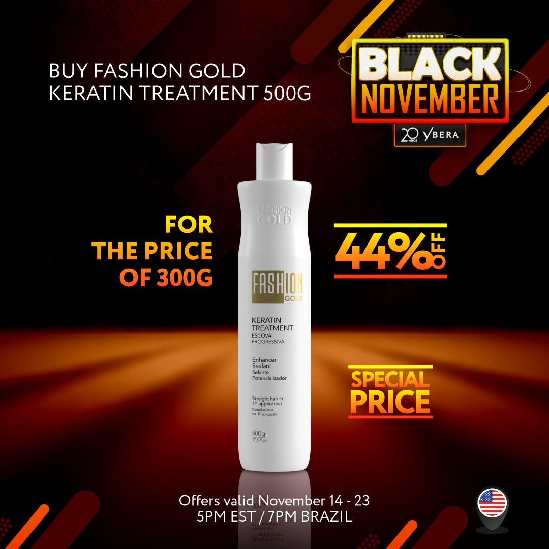 (SALE) FASHION GOLD 500g/17.6oz – Brazilian Keratin Treatment, Smoothing and Straightening System