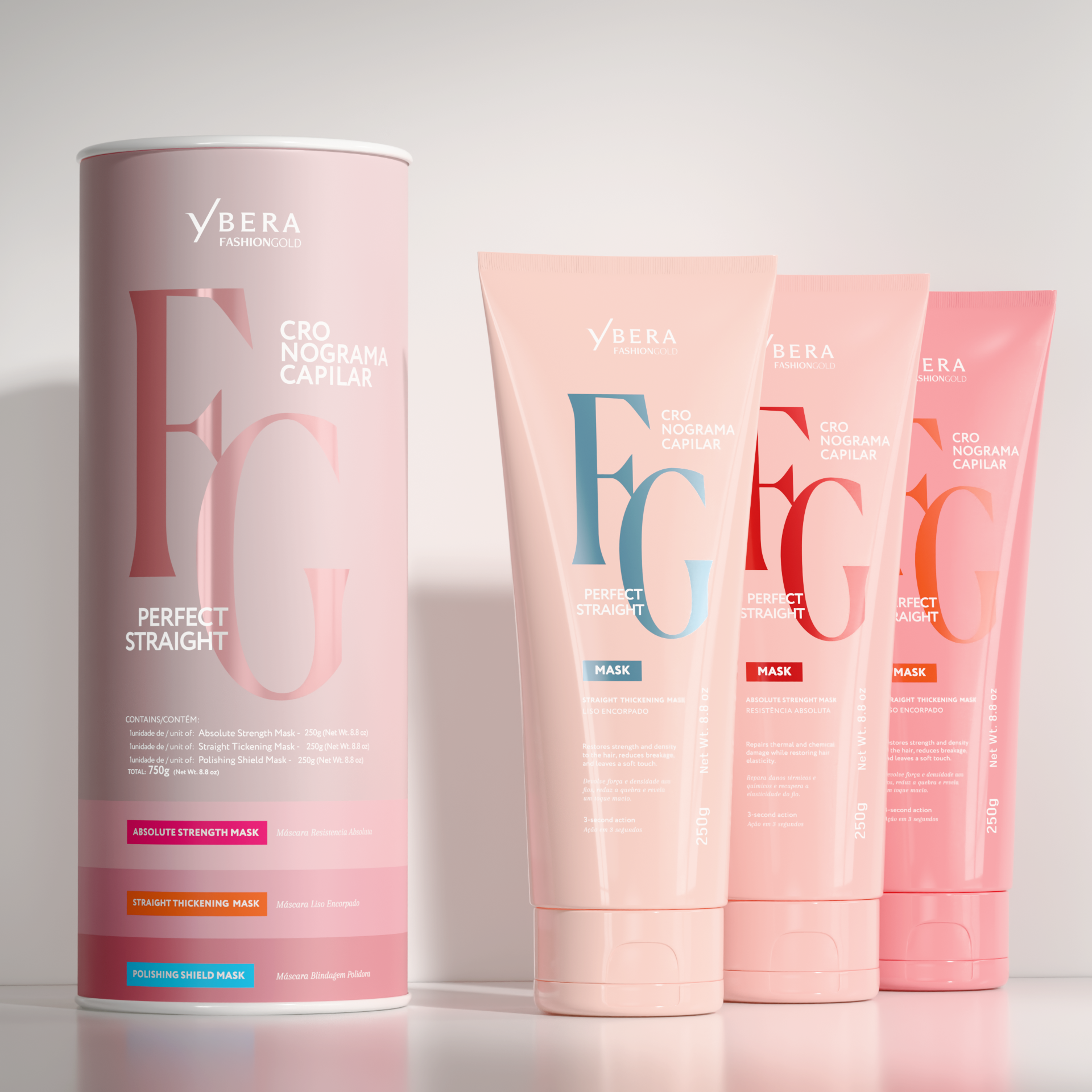 Perfect Straight Hair Care Kit – Smoothness, Strength & Anti-Frizz Control | Ybera Fashion Gold*