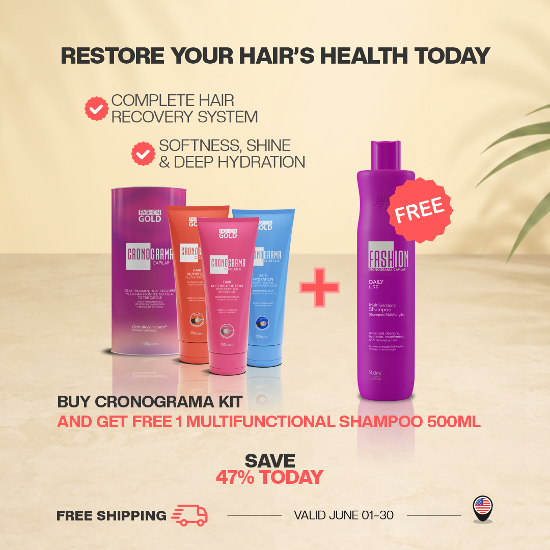 Ybera Cronograma 3-Step Hair Repair Kit + Free 500ml Shampoo