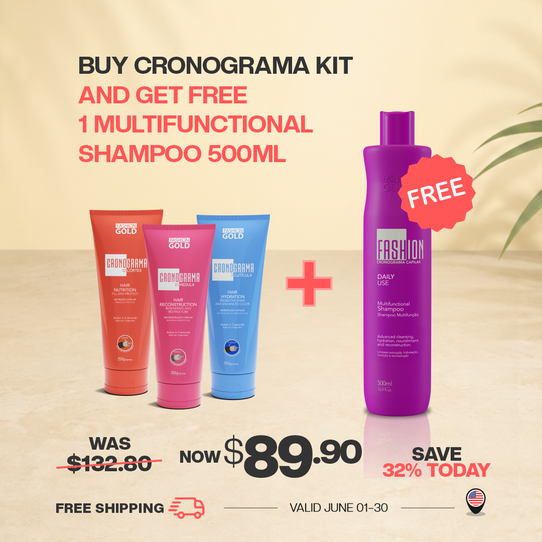 Ybera Cronograma 3-Step Hair Repair Kit + Free 500ml Shampoo_