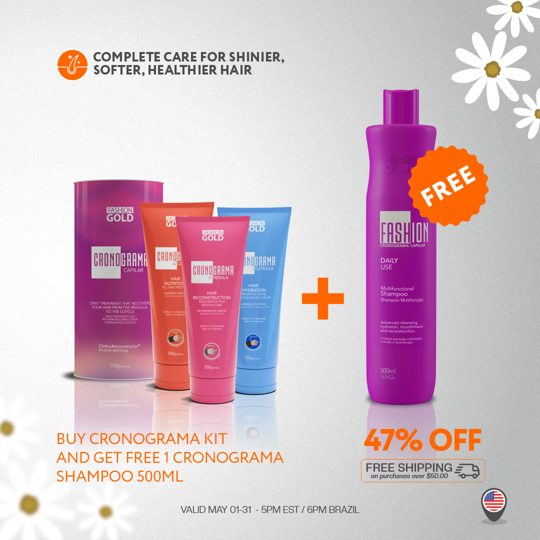 Ybera Cronograma 3-Step Hair Repair Kit + Free 500ml Shampoo
