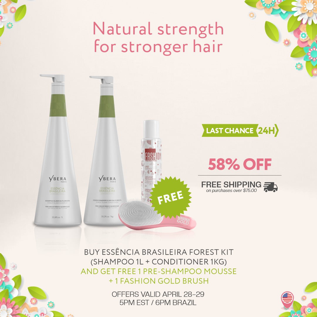 Kit FOREST Elixir 1L (33.8 fl. oz) – Essência Brasileira + FREE Pre-Shampoo Mousse_