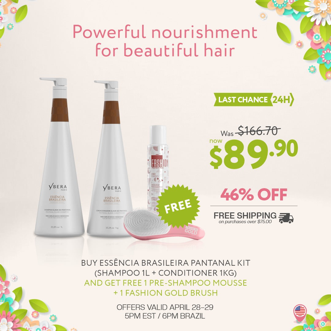 Kit PANTANAL Elixir 1L (33.8 fl. oz) – Essência Brasileira + Complimentary Pre-Shampoo Mousse_