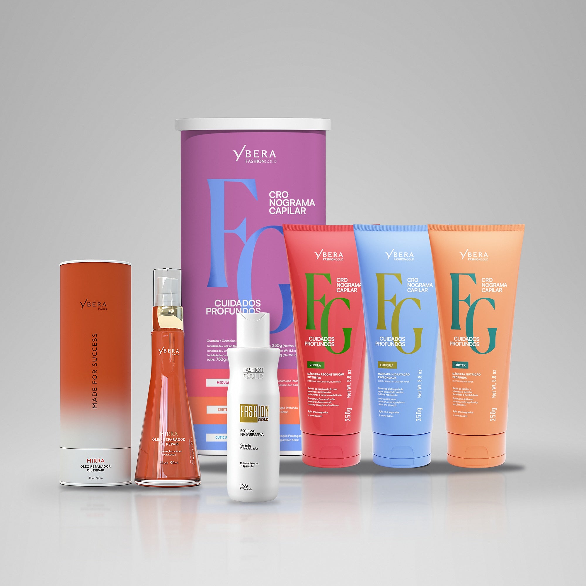 Fashion Gold Kit + Sealant 150g (5.3 oz) + Cronograma Deep Care 750g (26.4 oz) + Myrrh Oil 90ml (3 fl oz)