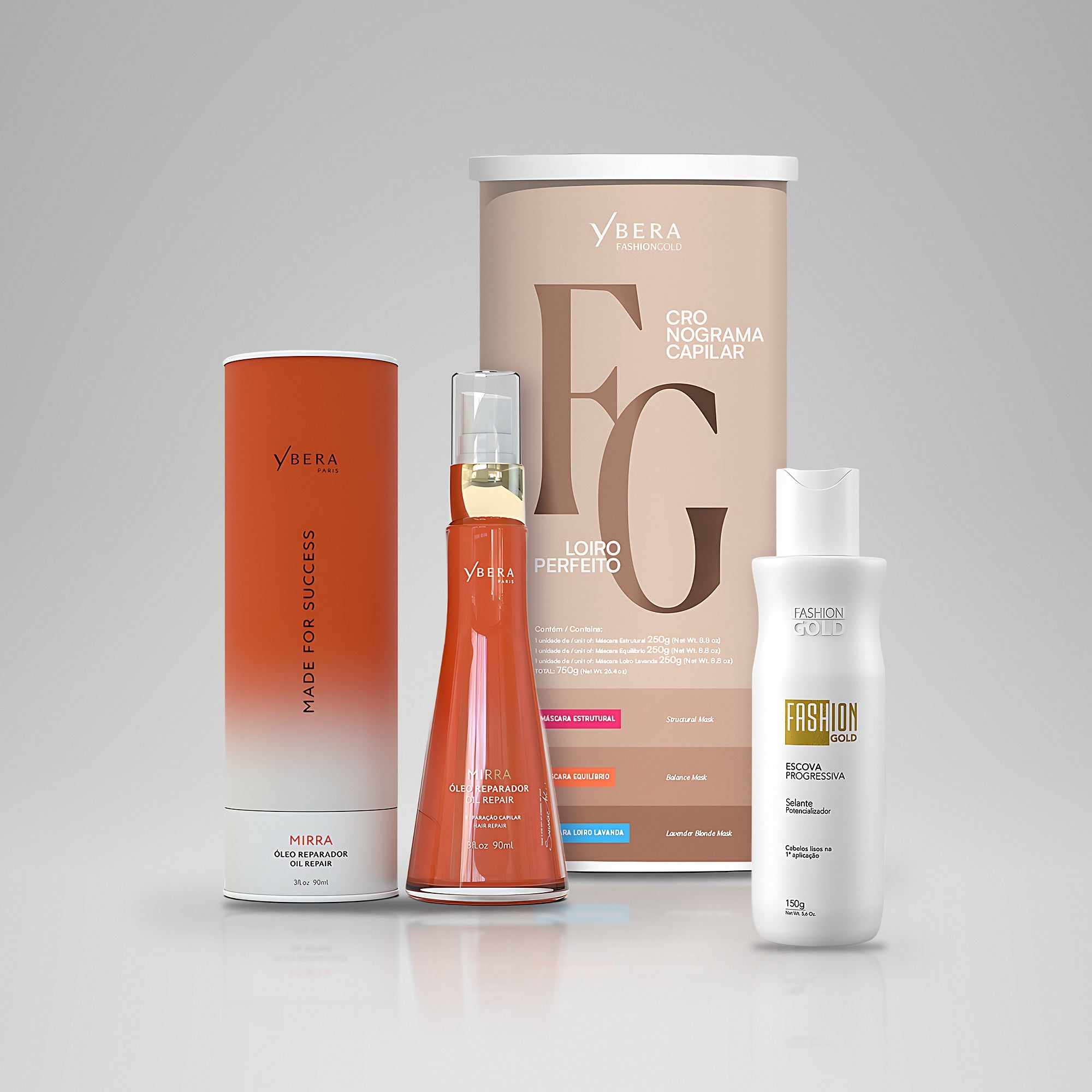 Fashion Gold Kit + Sealant 150g + Cronograma Blonde 750g + Myrrh Oil 90ml