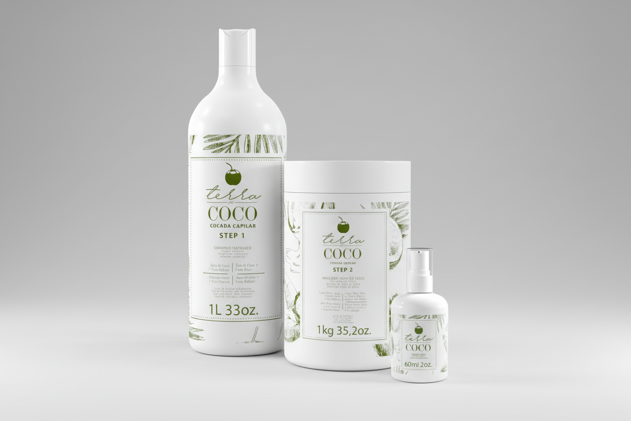 Terra Coco Hydrating Hair Care Kit | 1L Shampoo + 1kg Mask + Elixir