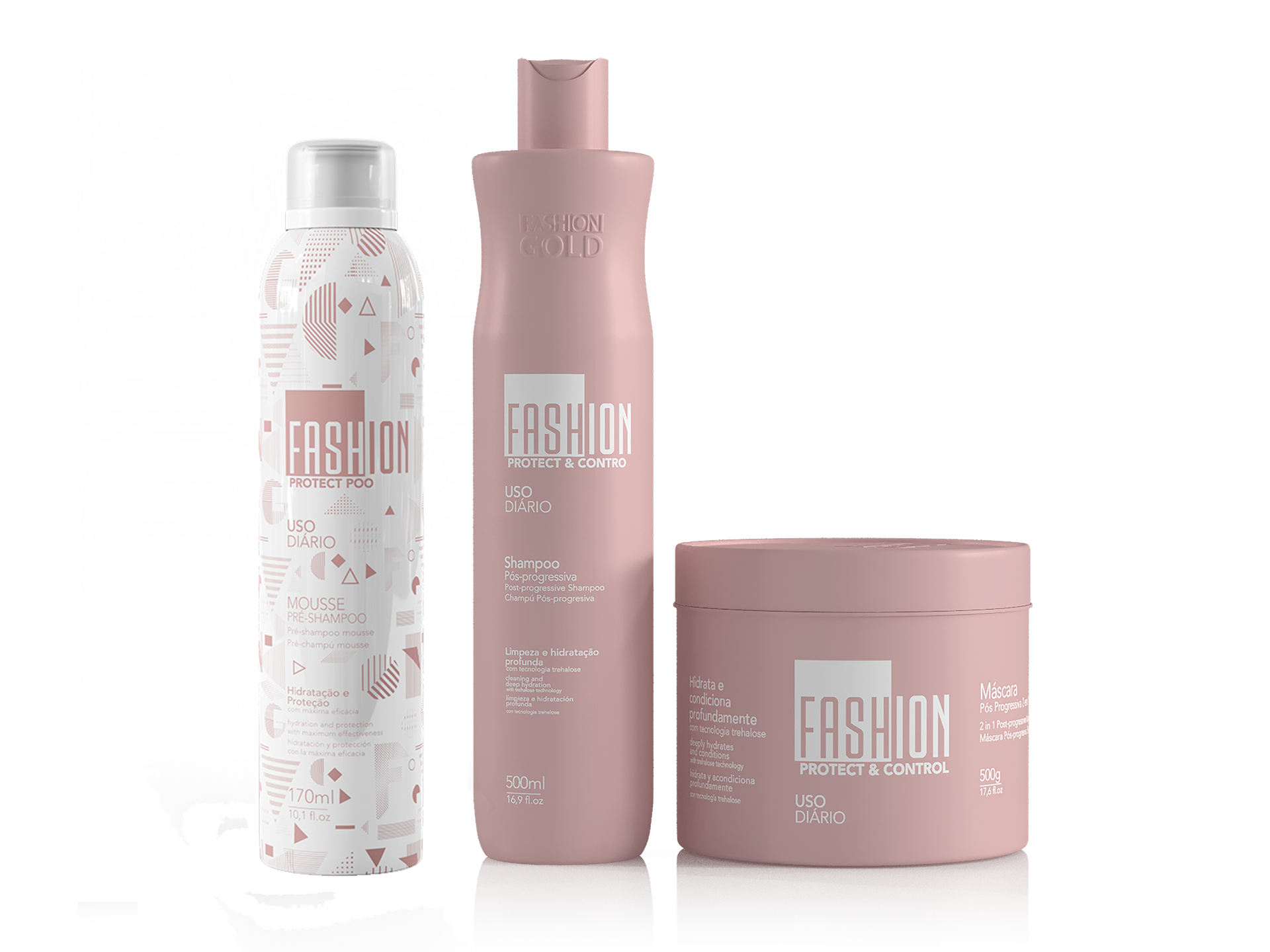 Kit PROTECT & CONTROL Post Progressive 500g/ 17.6fl.oz + PROTECT POO- Pre-Shampoo MOUSSE 170ml/ 10.1fl.oz