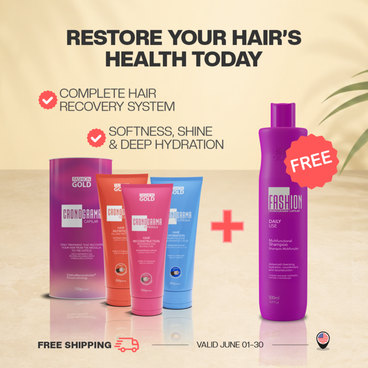 Ybera Cronograma 3-Step Hair Repair Kit + Free 500ml Shampoo_